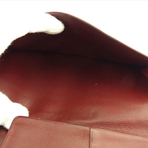 CARTIER Bi -fold Mastrin Bordeaux Leather Authentic USED - Picture 9 of 10